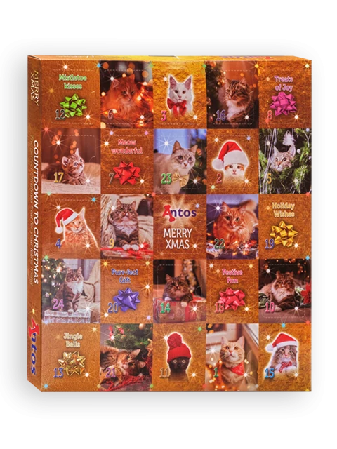 Calendario Navideño de Adviento 200 gr - Gatos